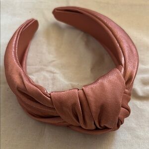 Elegant Satin Knotted Headband - Rose Gold